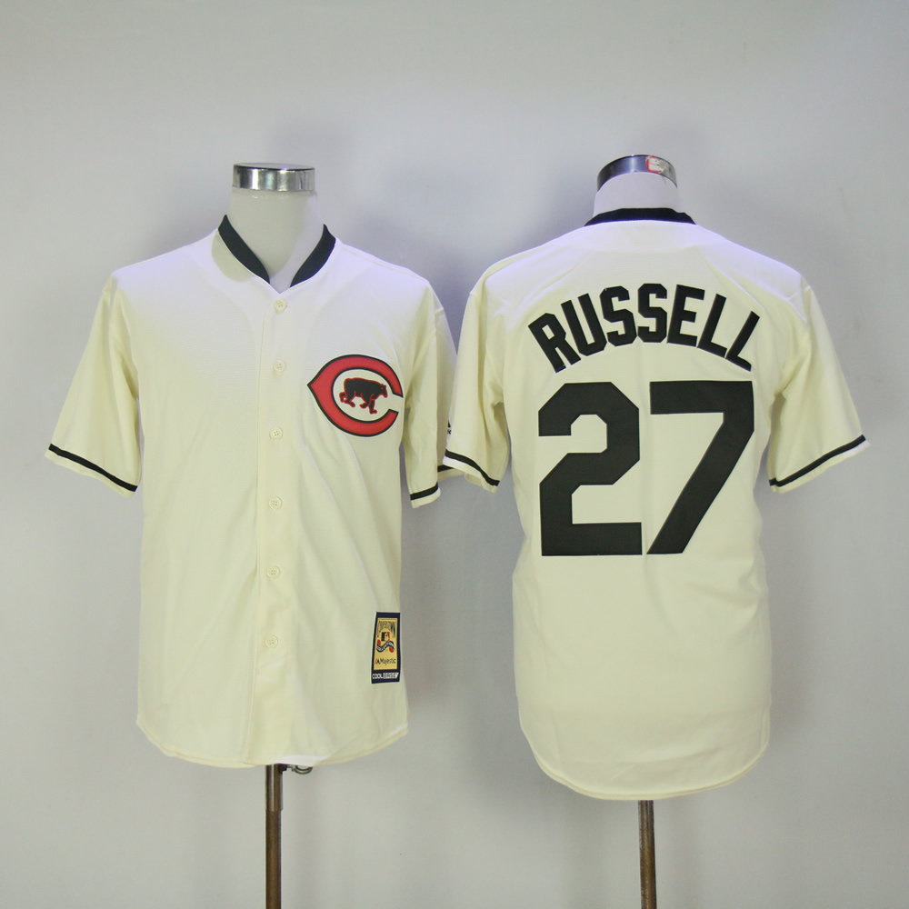 Men Chicago Cubs #27 Russell Cream MLB Jerseys->chicago cubs->MLB Jersey